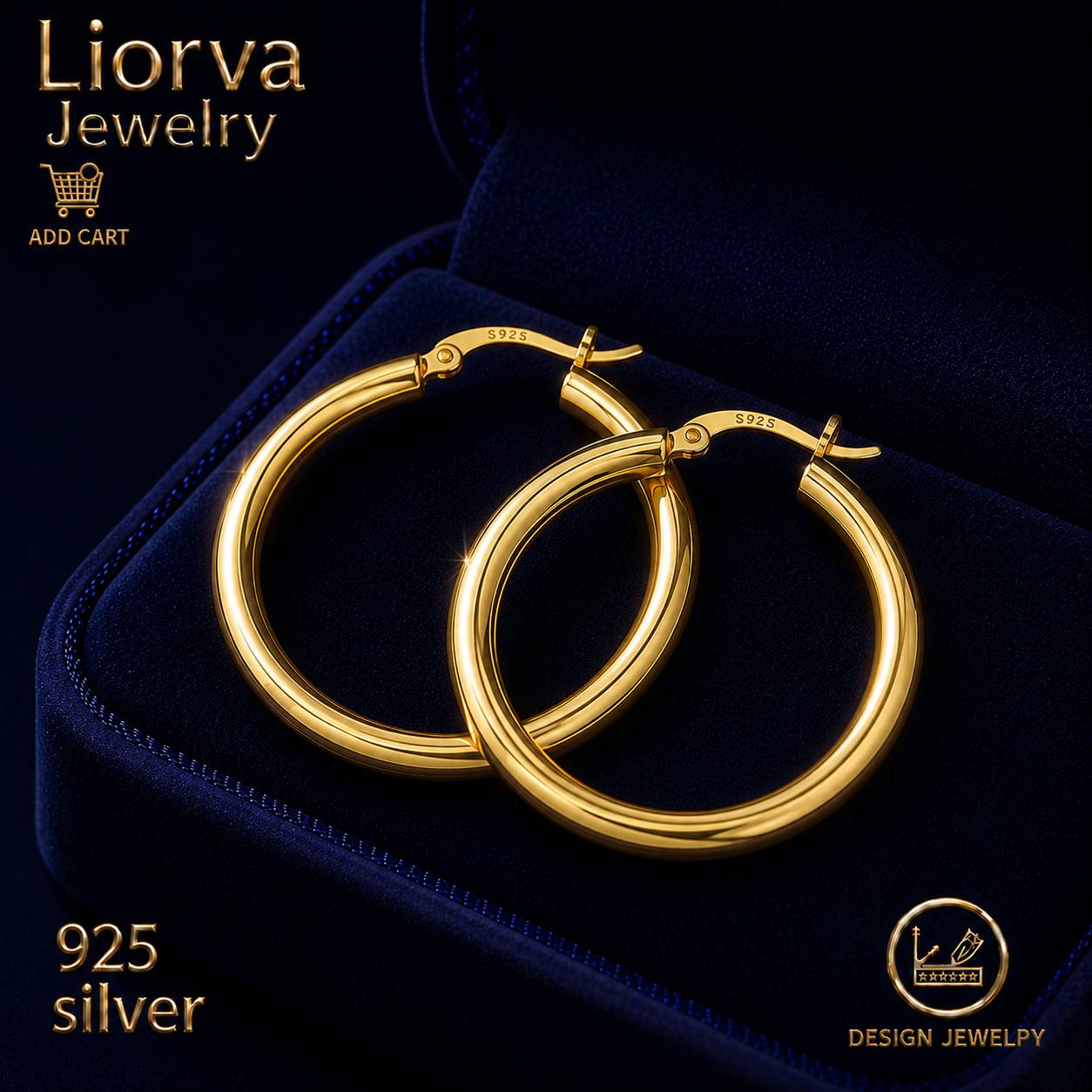 Women's 14K Gold-Plated Chunky Hoop Earrings